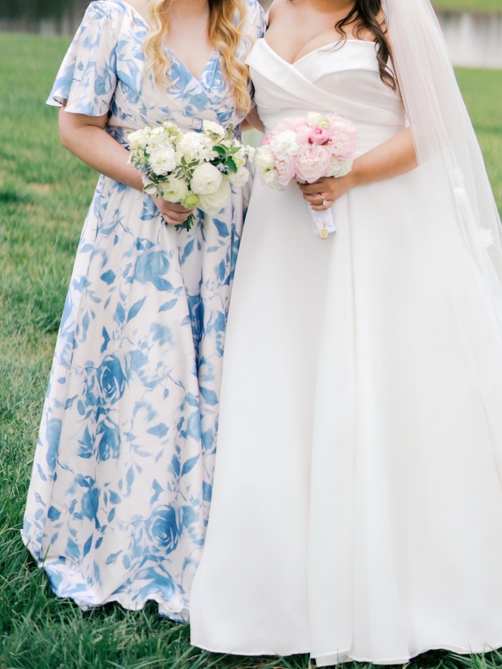 AW bridal bridesmaid dress in blue floral